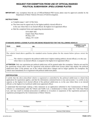 Form MV-82PSD Political Subdivision (Psd) Vehicle Registration/Title Application - New York, Page 2