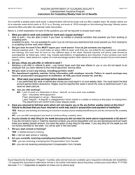Form UB-106A Weekly Claim for Unemployment Insurance (Ui) Benefits - Arizona, Page 2