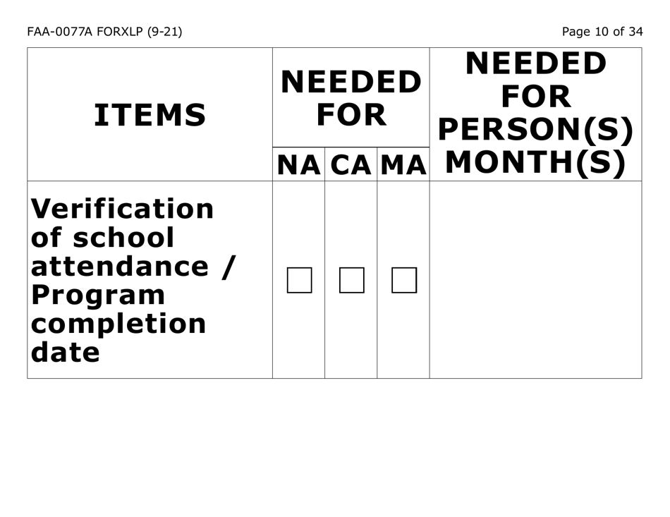 Form FAA-0077A-XLP Information Request and Pending Information Agreement - Extra Large Print - Arizona, Page 10