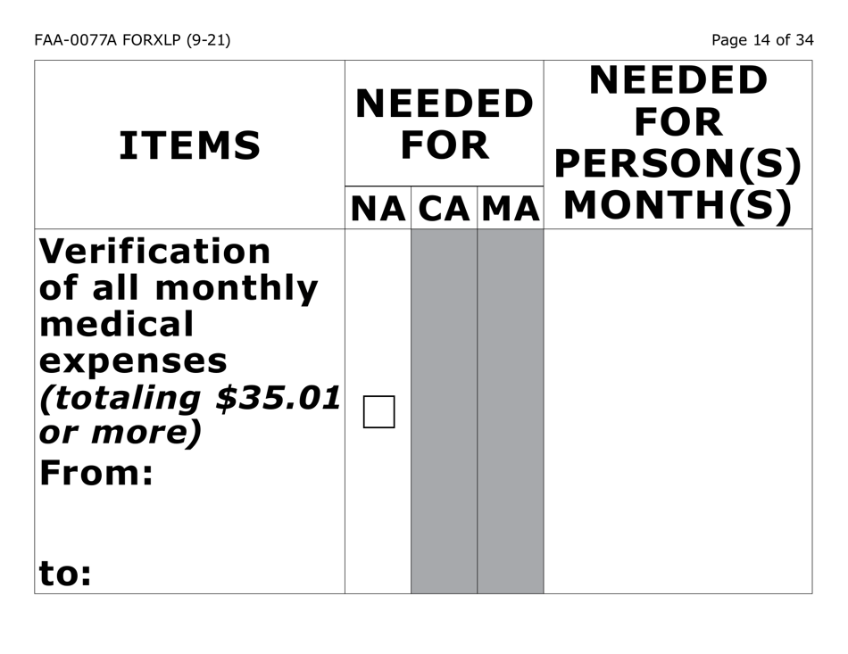 Form FAA-0077A-XLP Information Request and Pending Information Agreement - Extra Large Print - Arizona, Page 14