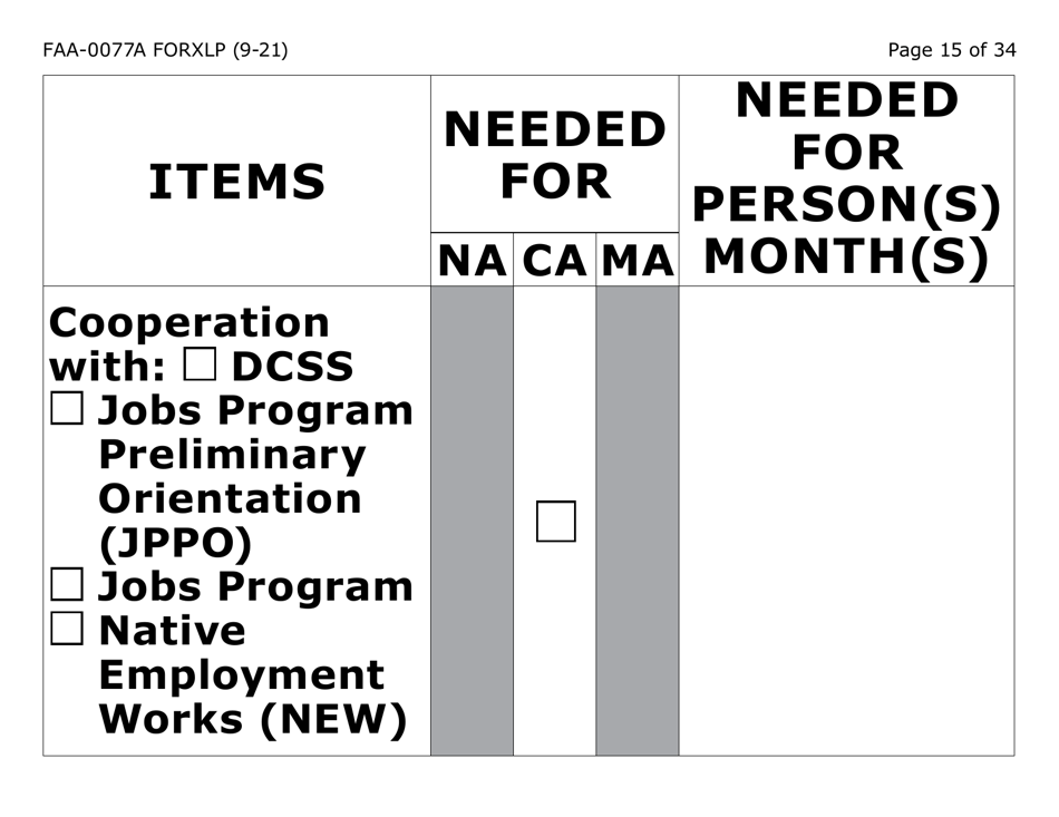 Form FAA-0077A-XLP Information Request and Pending Information Agreement - Extra Large Print - Arizona, Page 15