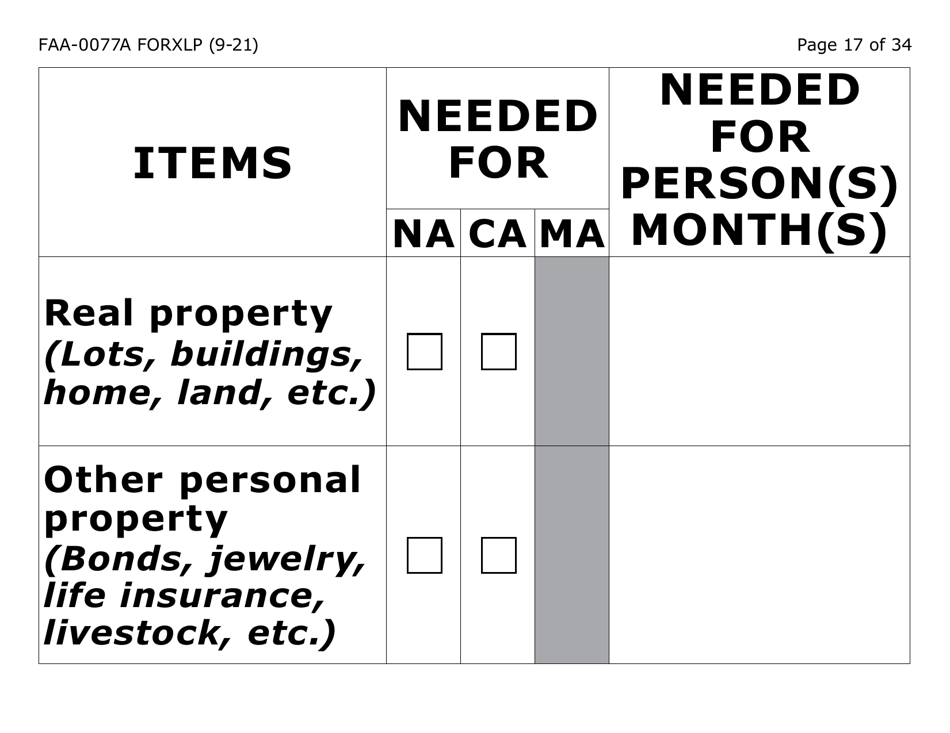 Form FAA-0077A-XLP Information Request and Pending Information Agreement - Extra Large Print - Arizona, Page 17