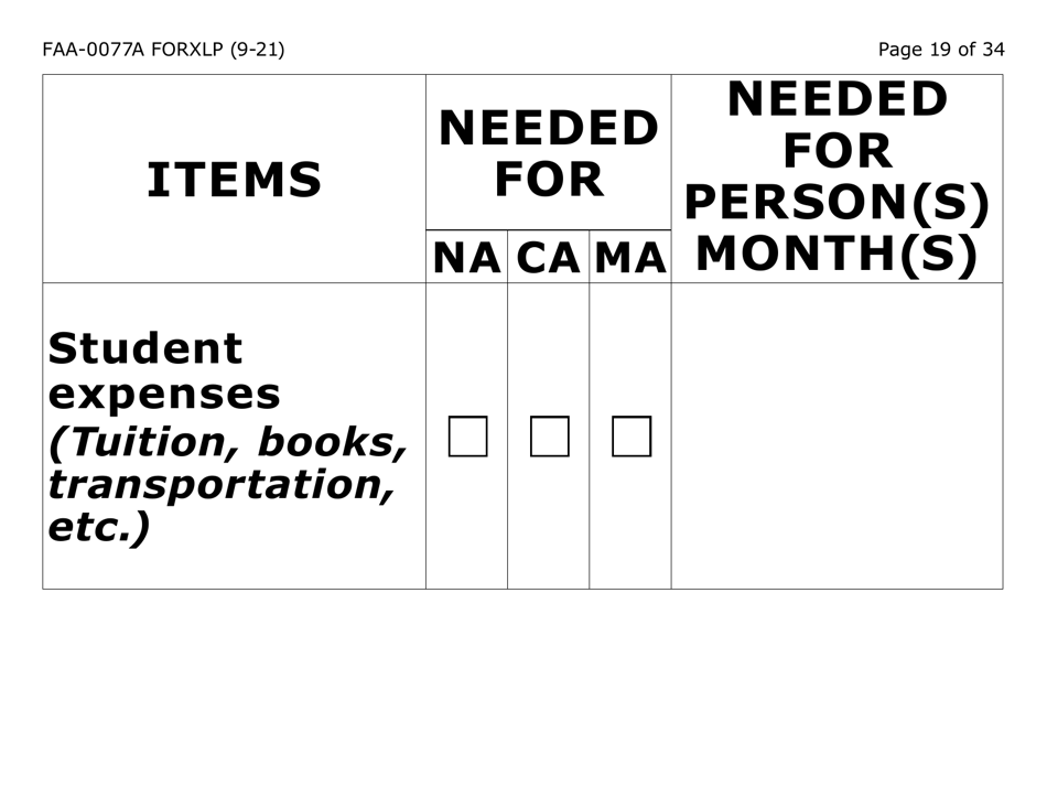 Form FAA-0077A-XLP Information Request and Pending Information Agreement - Extra Large Print - Arizona, Page 19