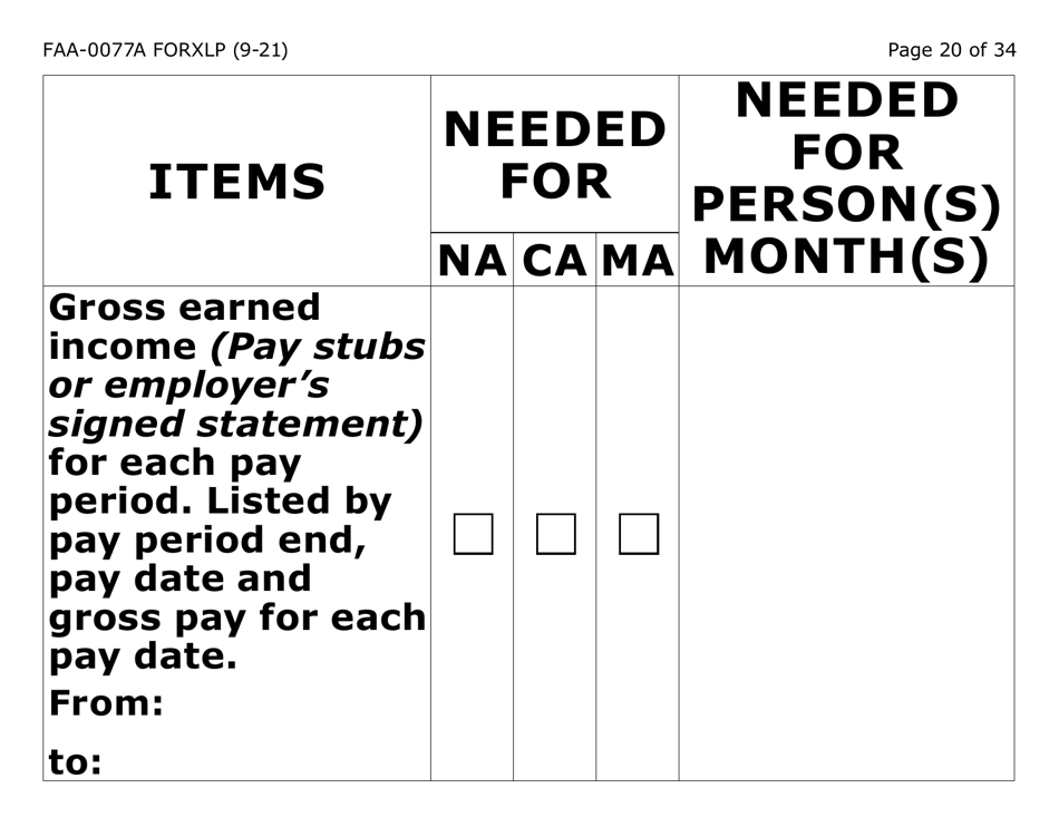 Form FAA-0077A-XLP Information Request and Pending Information Agreement - Extra Large Print - Arizona, Page 20