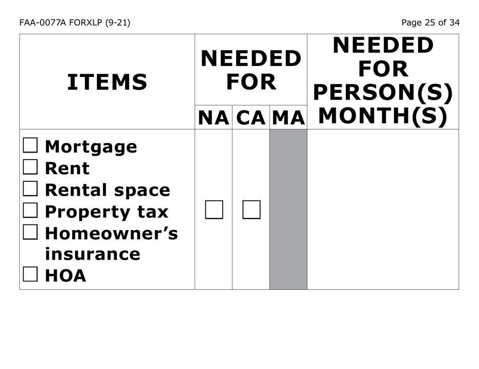 Form FAA-0077A-XLP Information Request and Pending Information Agreement - Extra Large Print - Arizona, Page 25