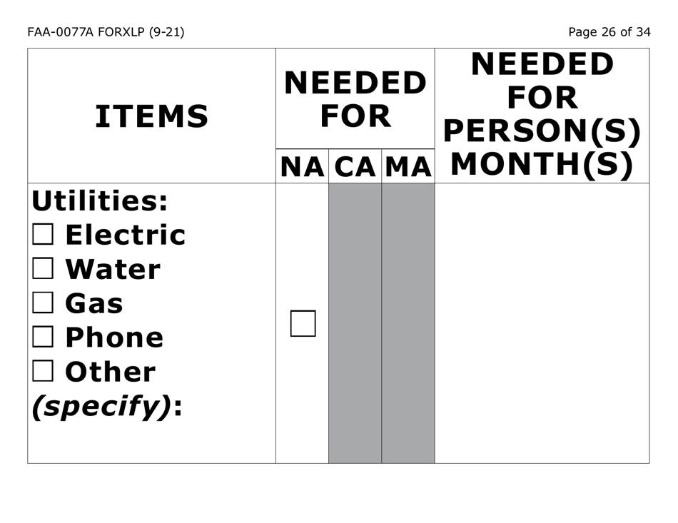 Form FAA-0077A-XLP Information Request and Pending Information Agreement - Extra Large Print - Arizona, Page 26