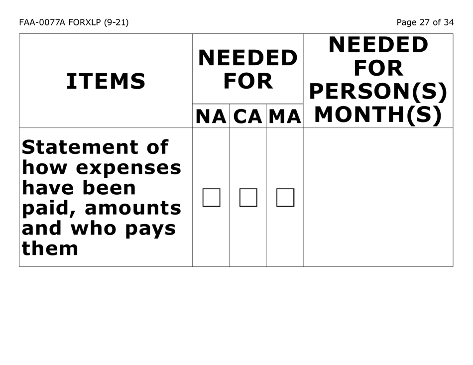 Form FAA-0077A-XLP Information Request and Pending Information Agreement - Extra Large Print - Arizona, Page 27