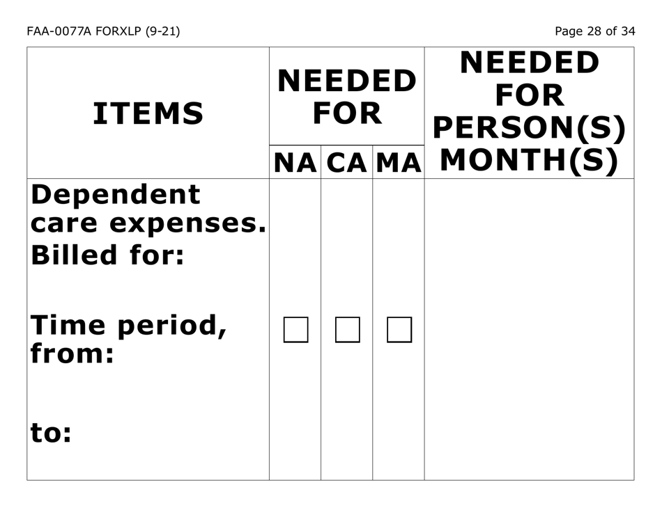 Form FAA-0077A-XLP Information Request and Pending Information Agreement - Extra Large Print - Arizona, Page 28