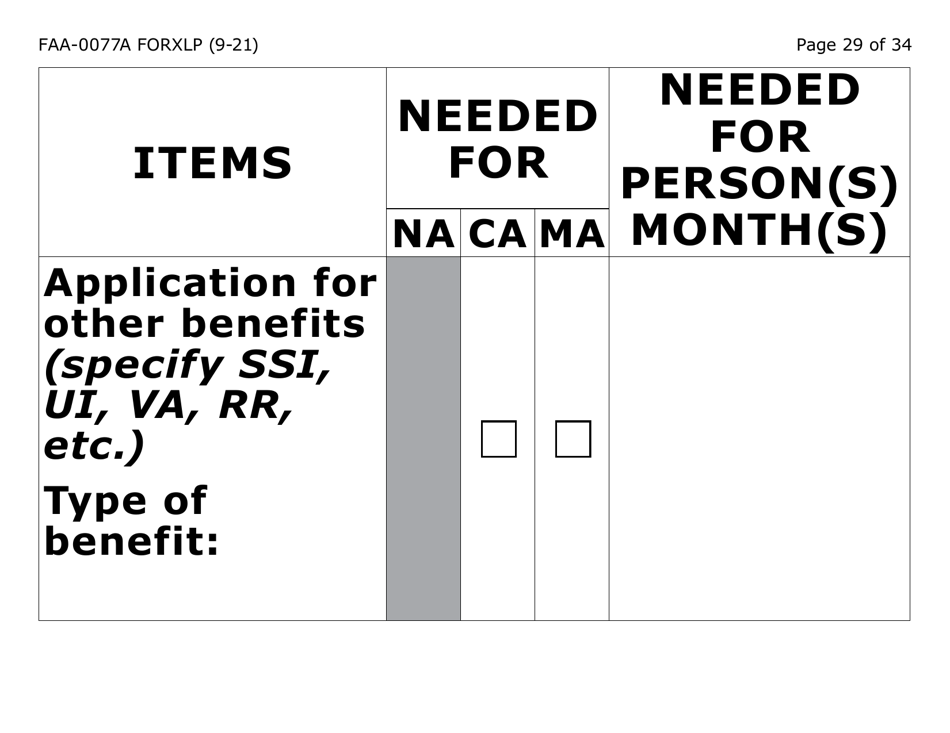 Form FAA-0077A-XLP Information Request and Pending Information Agreement - Extra Large Print - Arizona, Page 29