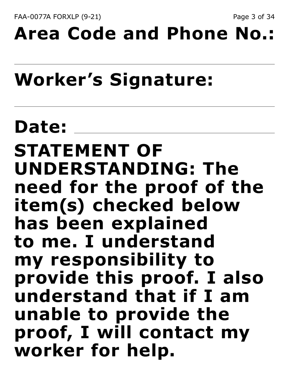 Form FAA-0077A-XLP Information Request and Pending Information Agreement - Extra Large Print - Arizona, Page 3