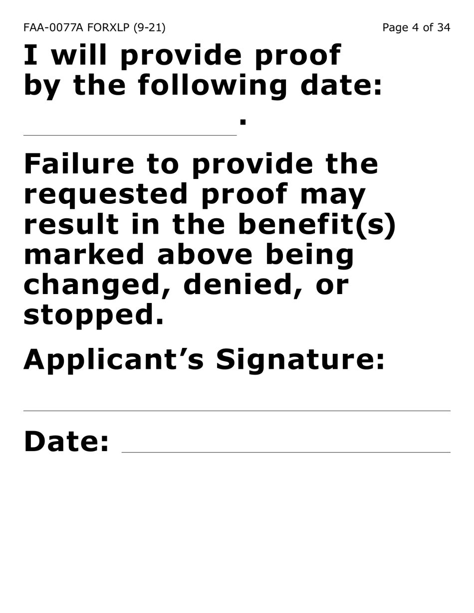 Form FAA-0077A-XLP Information Request and Pending Information Agreement - Extra Large Print - Arizona, Page 4