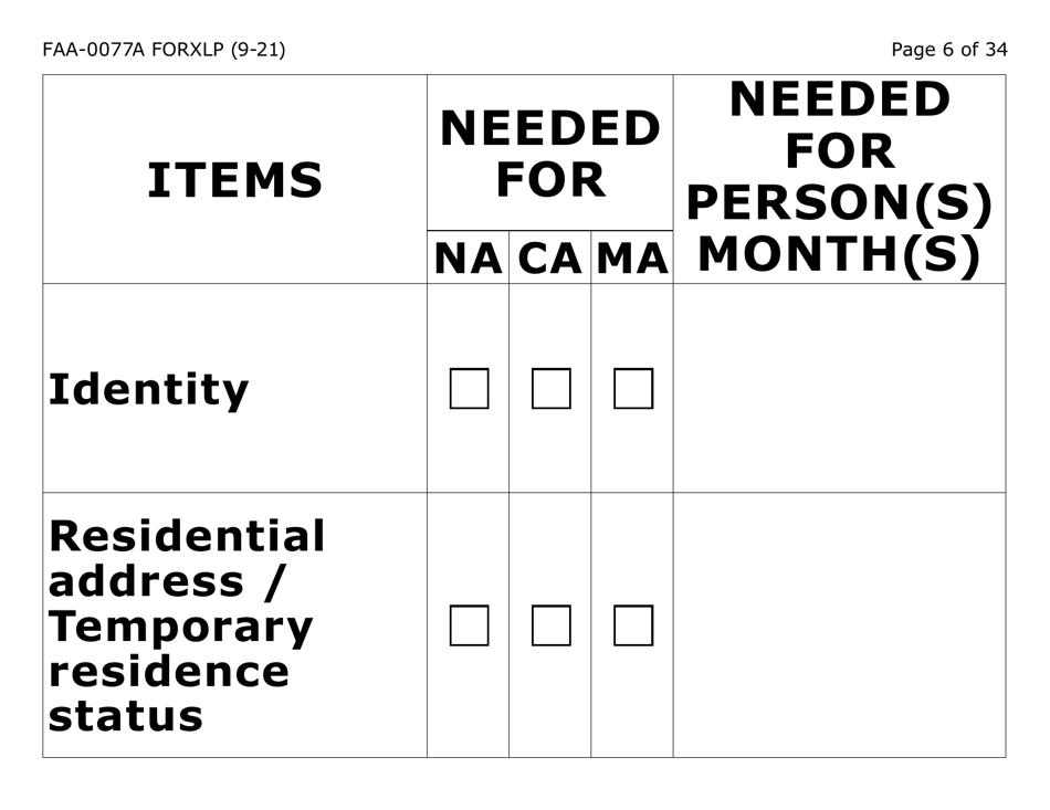 Form FAA-0077A-XLP Information Request and Pending Information Agreement - Extra Large Print - Arizona, Page 6