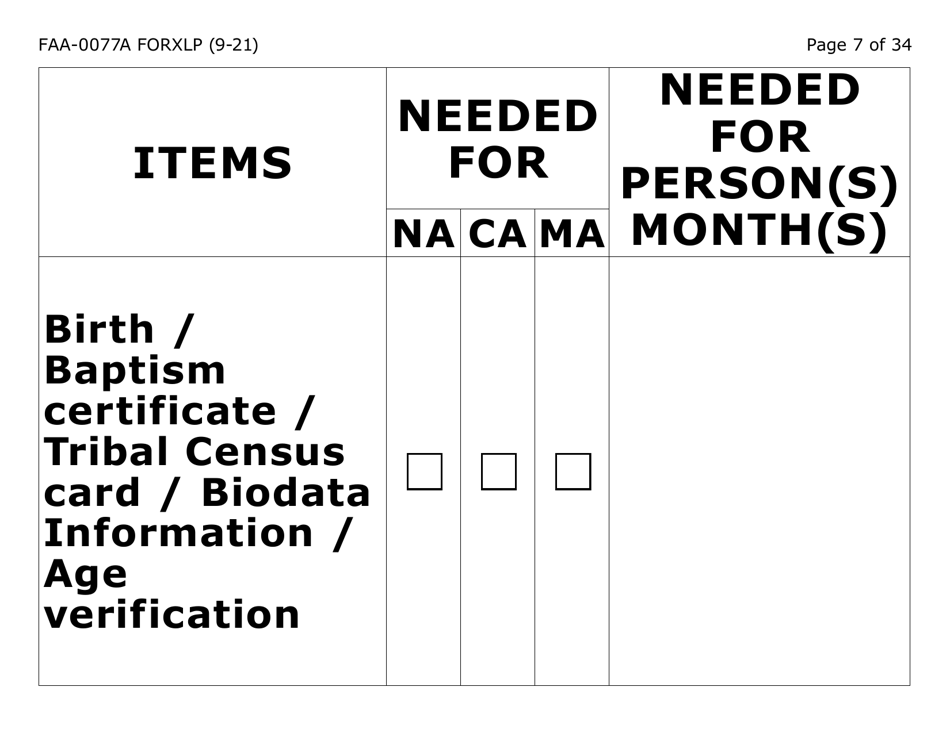 Form FAA-0077A-XLP Information Request and Pending Information Agreement - Extra Large Print - Arizona, Page 7
