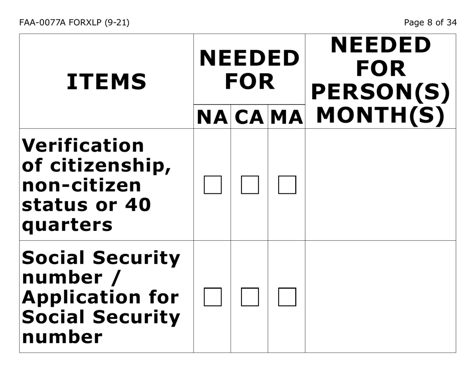 Form FAA-0077A-XLP Information Request and Pending Information Agreement - Extra Large Print - Arizona, Page 8