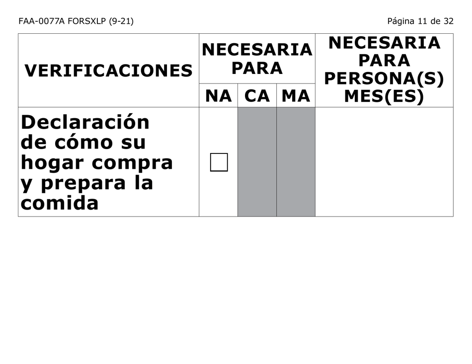 Formulario FAA-0077A-SXLP Solicitud De Informacion Y Acuerdo Para Proporcionar Informacion Que Falta - Letra Extra Grande - Arizona (Spanish), Page 11