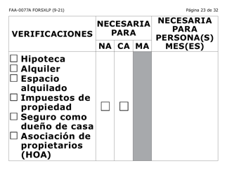 Formulario FAA-0077A-SXLP Solicitud De Informacion Y Acuerdo Para Proporcionar Informacion Que Falta - Letra Extra Grande - Arizona (Spanish), Page 23