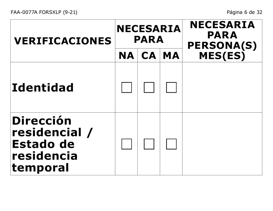 Formulario FAA-0077A-SXLP Solicitud De Informacion Y Acuerdo Para Proporcionar Informacion Que Falta - Letra Extra Grande - Arizona (Spanish), Page 6