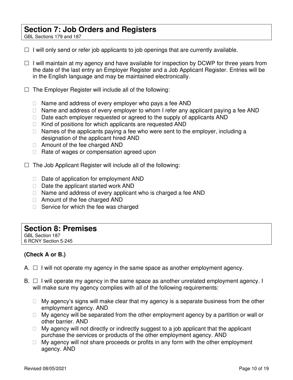 Employment Agency Self-certification - New York City, Page 10