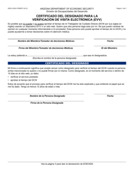 Document preview: Formulario DDD-2102A-S Certificado Del Designado Para La Verificacion De Visita Electronica (Evv) - Arizona (Spanish)