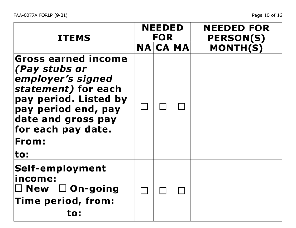 Form FAA-0077A-LP Information Request and Pending Information Agreement - Large Print - Arizona, Page 10