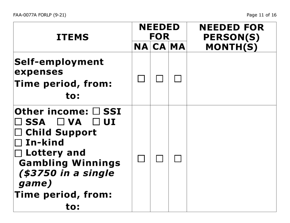 Form FAA-0077A-LP Information Request and Pending Information Agreement - Large Print - Arizona, Page 11