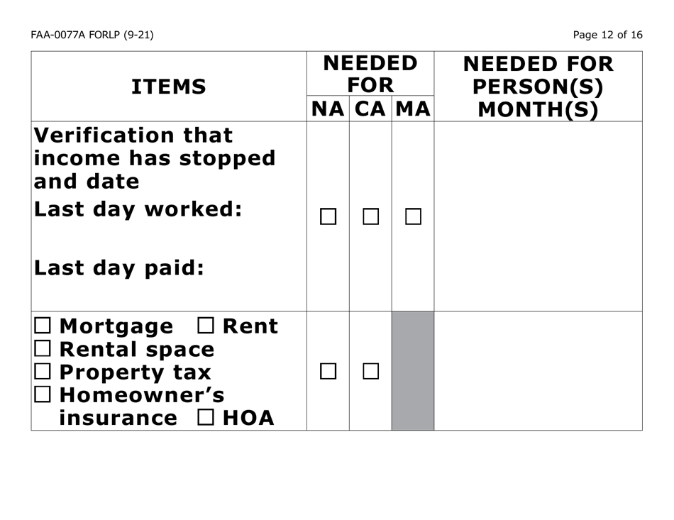 Form FAA-0077A-LP Information Request and Pending Information Agreement - Large Print - Arizona, Page 12