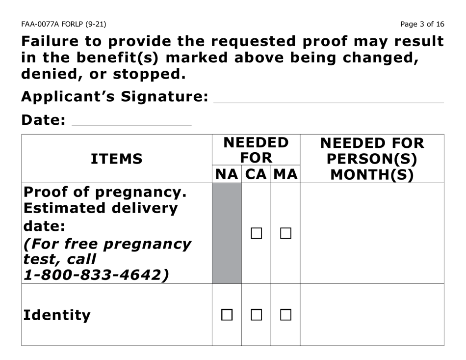 Form FAA-0077A-LP Information Request and Pending Information Agreement - Large Print - Arizona, Page 3