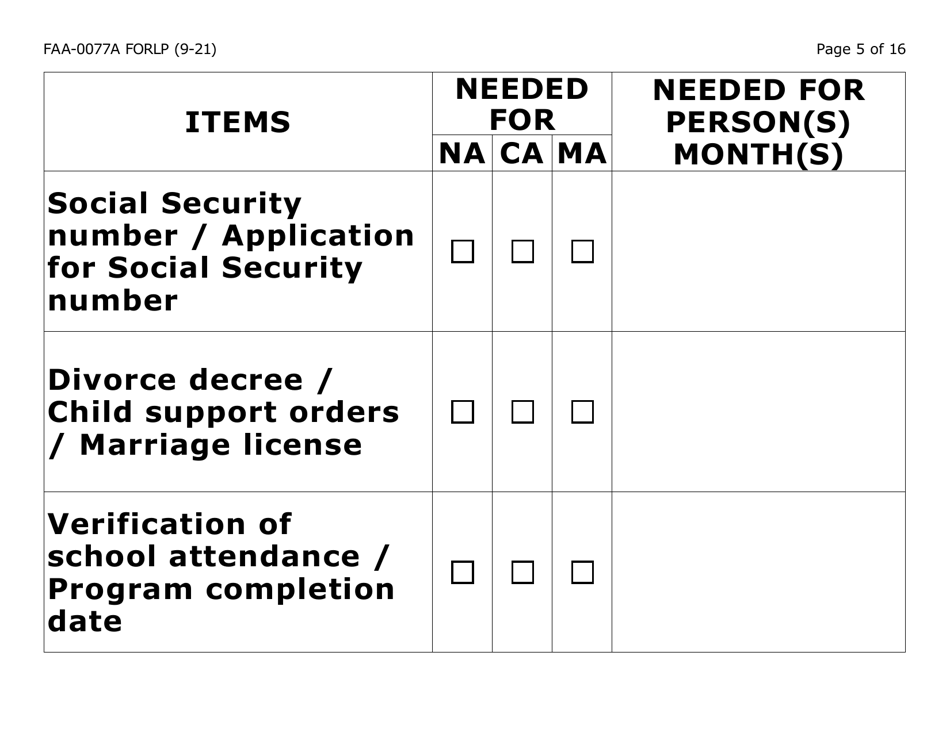 Form FAA-0077A-LP Information Request and Pending Information Agreement - Large Print - Arizona, Page 5