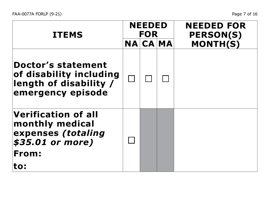Form FAA-0077A-LP Information Request and Pending Information Agreement - Large Print - Arizona, Page 7