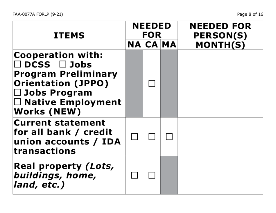 Form FAA-0077A-LP Information Request and Pending Information Agreement - Large Print - Arizona, Page 8