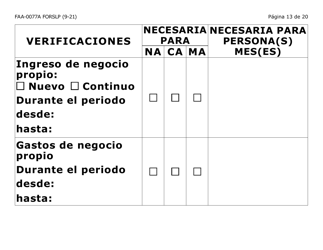 Formulario FAA-0077A-SLP Solicitud De Informacion Y Acuerdo Para Proporcionar Informacion Que Falta - Letra Grande - Arizona (Spanish), Page 13