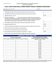 Document preview: Form CCA-0231A Child Care Assistance Unwed Minor Parent Deeming Worksheet - Arizona