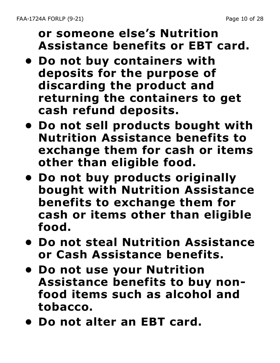 Form FAA-1724A-LP Application Signature Pages - Large Print - Arizona, Page 10