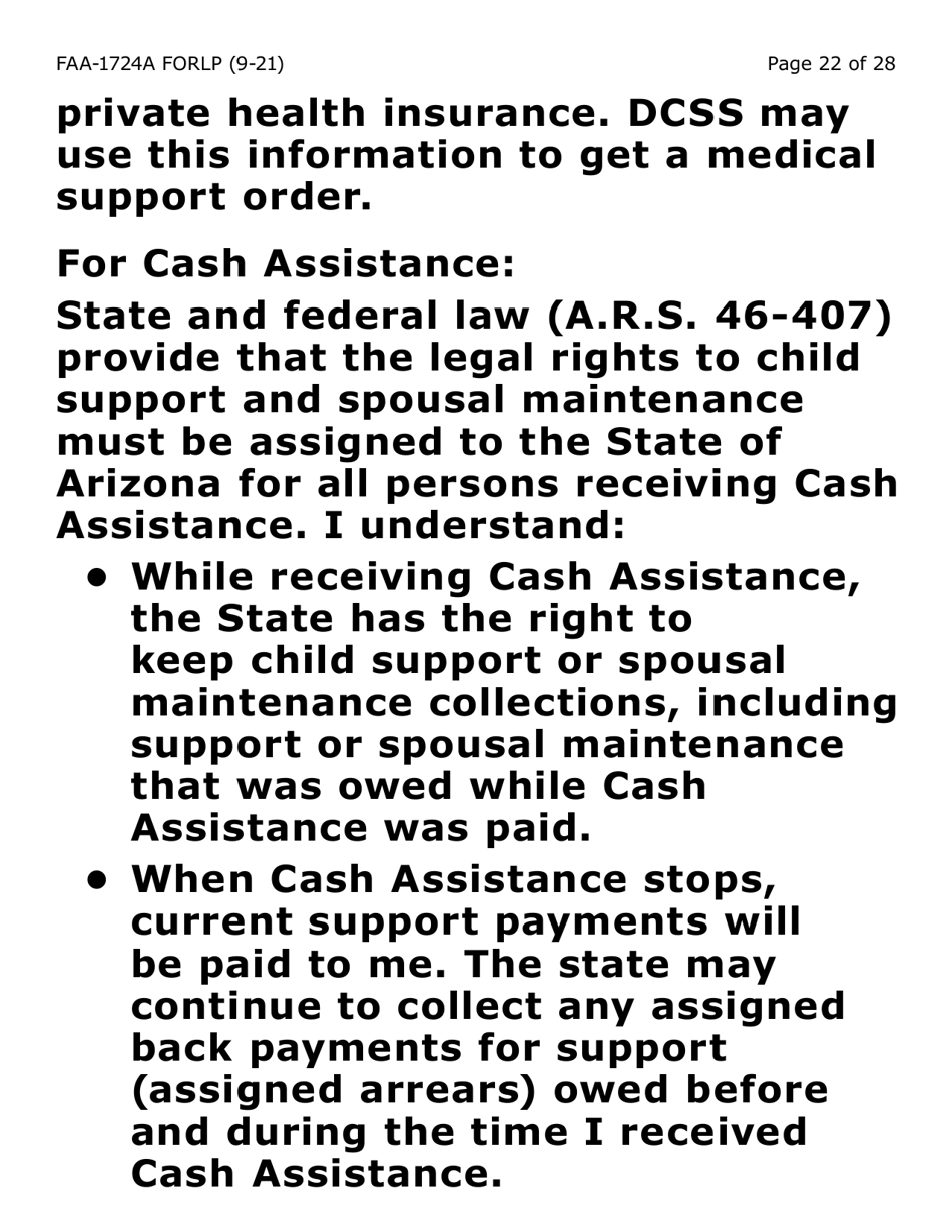 Form FAA-1724A-LP Application Signature Pages - Large Print - Arizona, Page 22