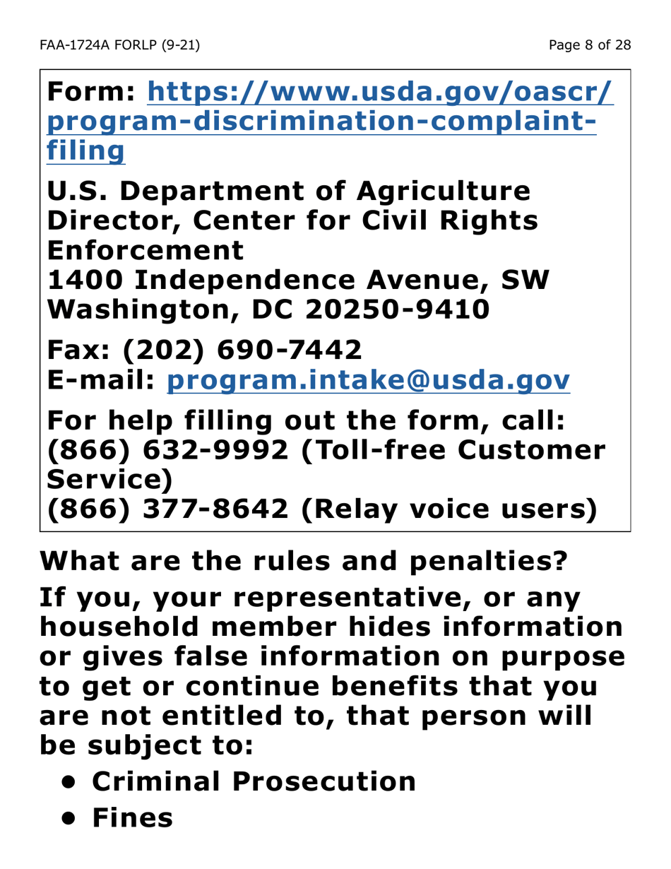 Form FAA-1724A-LP Application Signature Pages - Large Print - Arizona, Page 8