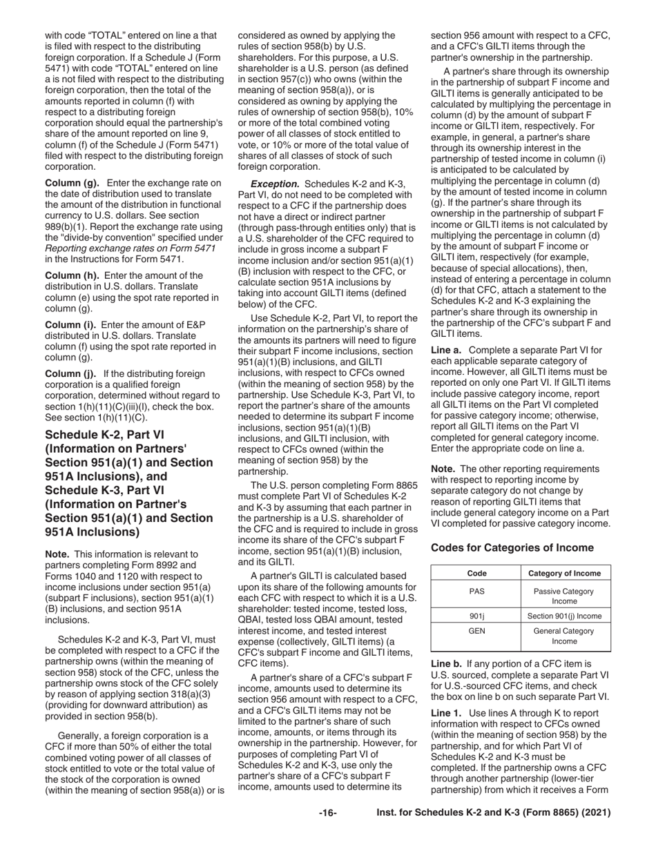 Instructions for IRS Form 8865 Schedule K-2, K-3, Page 16