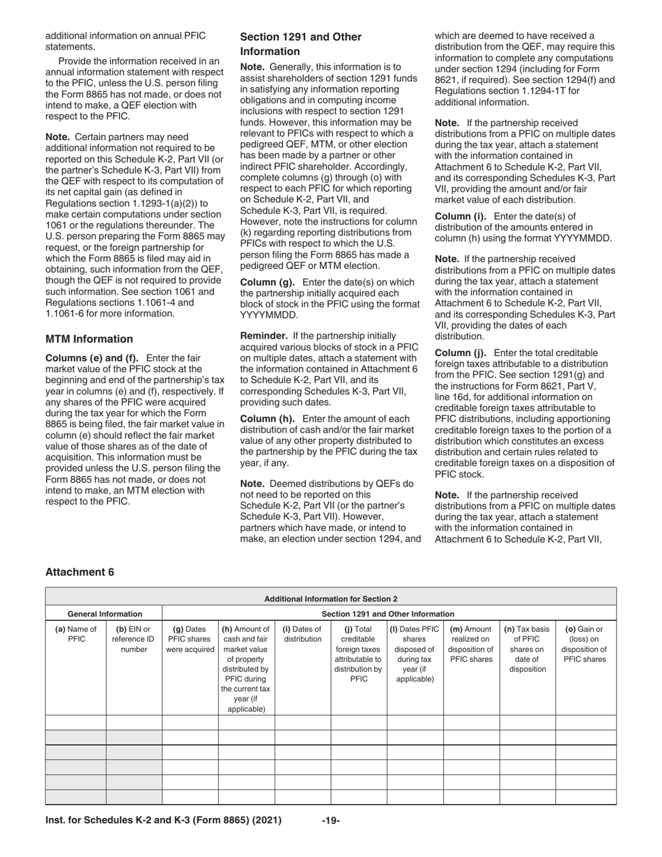 Instructions for IRS Form 8865 Schedule K-2, K-3, Page 19