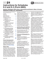 Instructions for IRS Form 8865 Schedule K-2, K-3