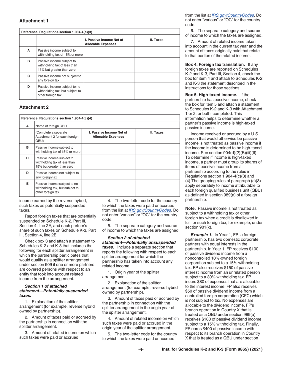 Instructions for IRS Form 8865 Schedule K-2, K-3, Page 4