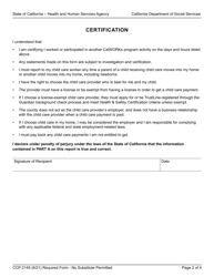 Form CCP2145 Calworks Child Care Reimbursement Report - California, Page 2