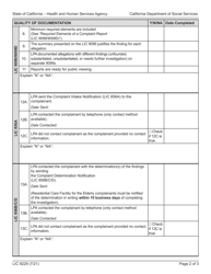 Form LIC9229 Licensing Program Manager (Lpm) Checklist for Complaint Review - California, Page 2