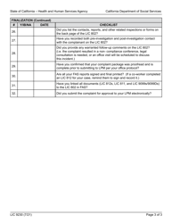 Form LIC9230 Licensing Program Analyst (Lpa) Checklist for Complaint Review - California, Page 3