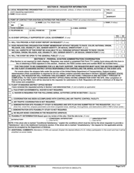 DD Form 2535 Request for Military Aerial Support, Page 2