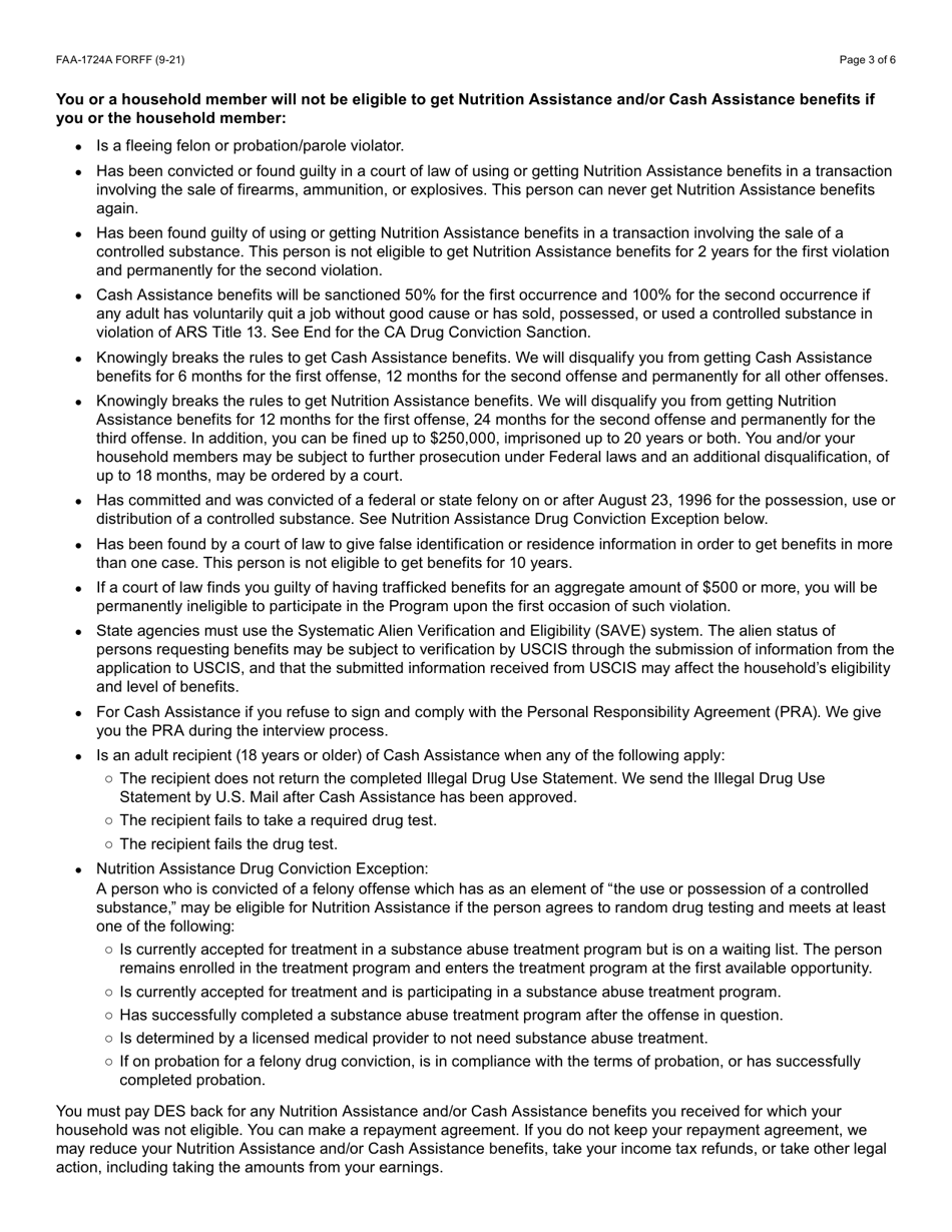Form FAA-1724A Application Signature Pages - Arizona, Page 3