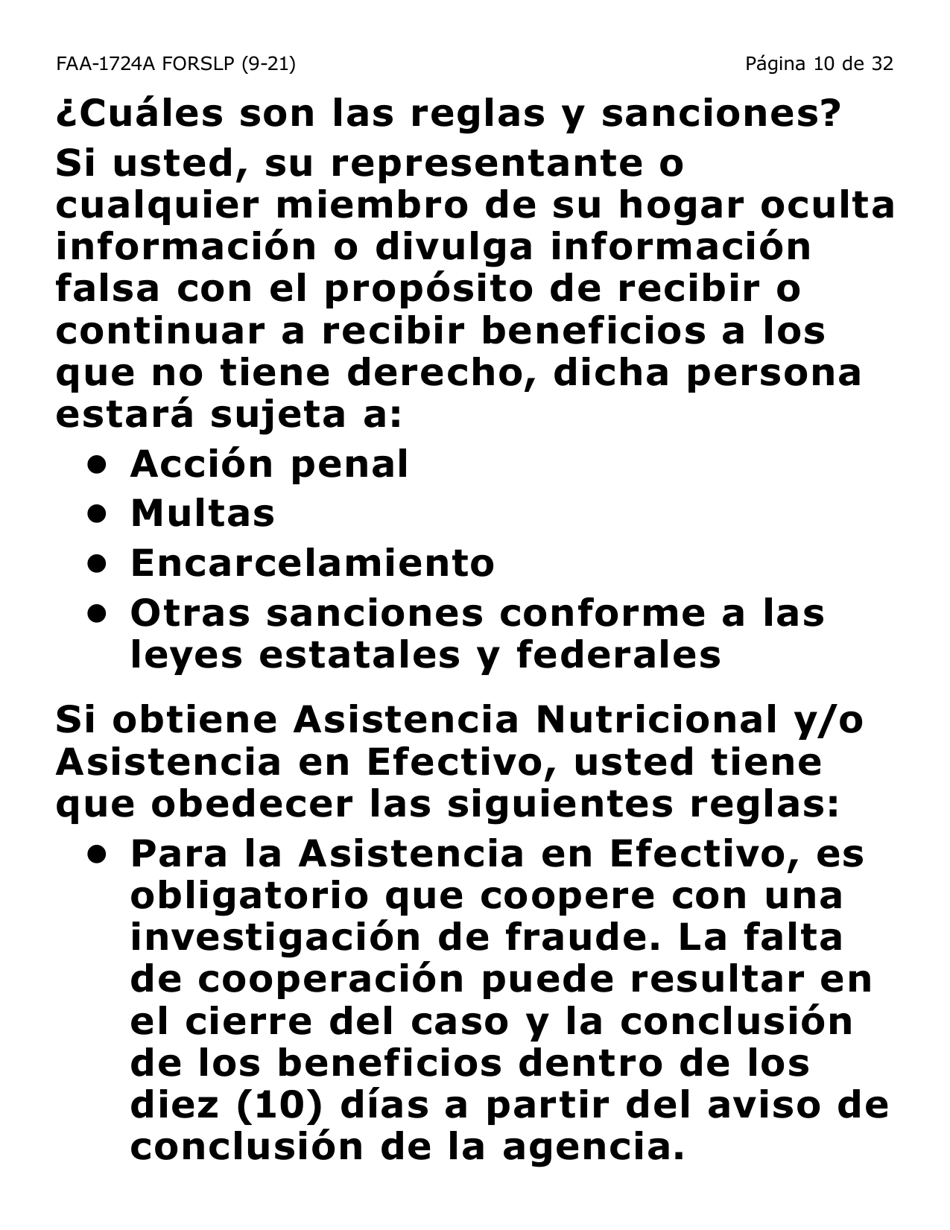Formulario FAA-1724A-SLP Paginas De Firma De La Solicitud (Letra Grande) - Arizona (Spanish), Page 10