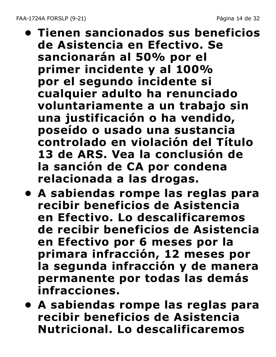 Formulario FAA-1724A-SLP Paginas De Firma De La Solicitud (Letra Grande) - Arizona (Spanish), Page 14