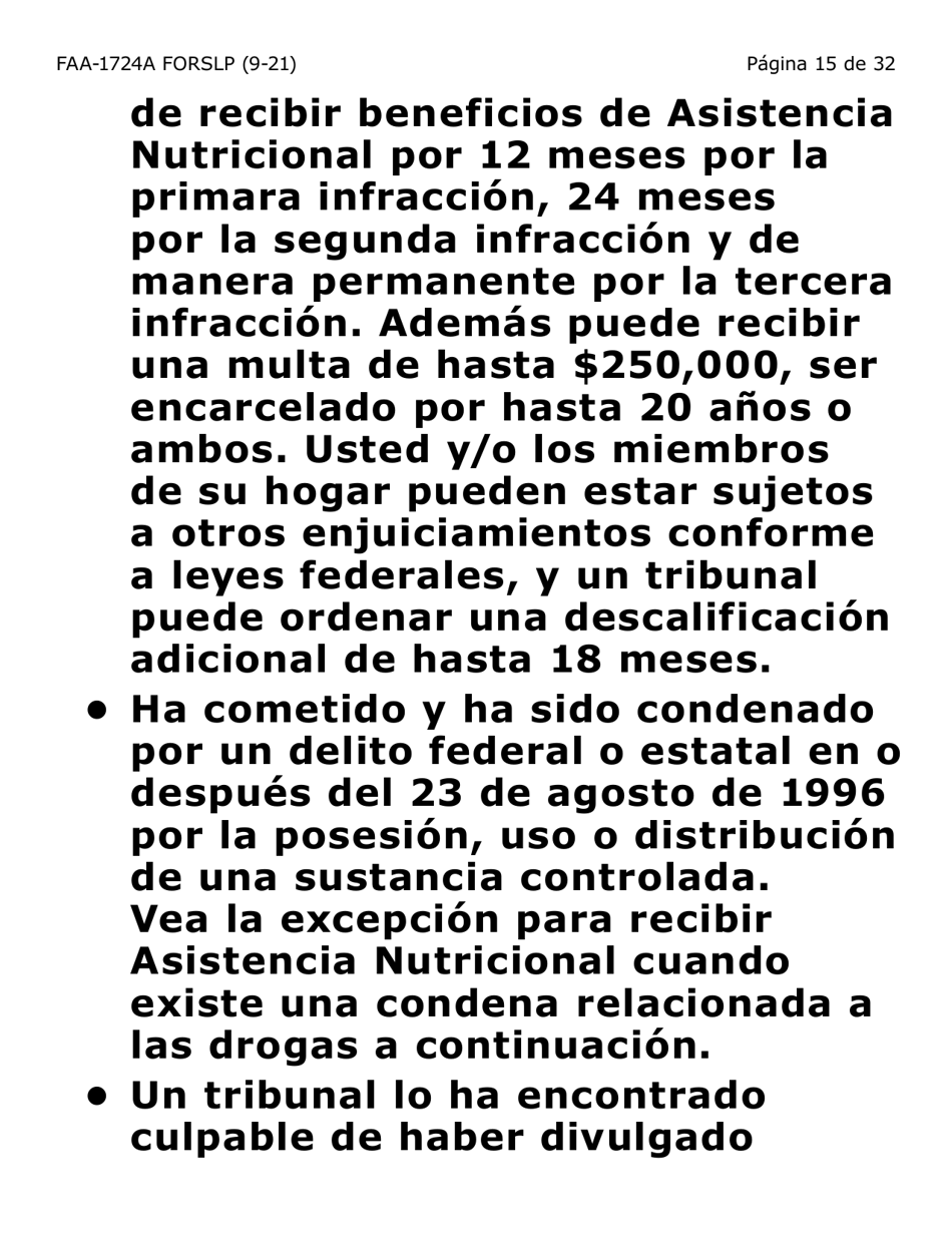 Formulario FAA-1724A-SLP Paginas De Firma De La Solicitud (Letra Grande) - Arizona (Spanish), Page 15