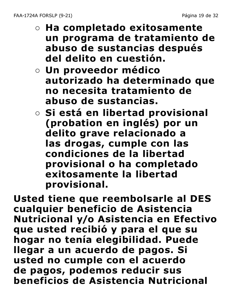 Formulario FAA-1724A-SLP Paginas De Firma De La Solicitud (Letra Grande) - Arizona (Spanish), Page 19