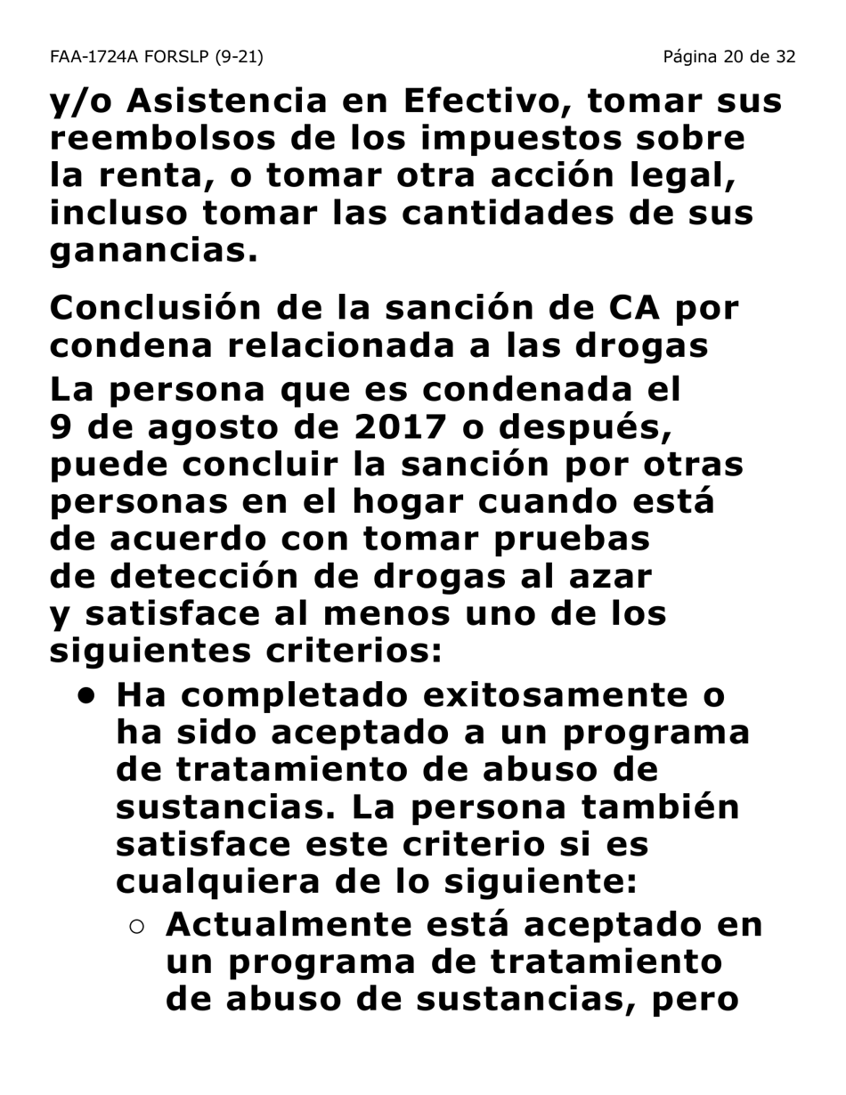 Formulario FAA-1724A-SLP Paginas De Firma De La Solicitud (Letra Grande) - Arizona (Spanish), Page 20
