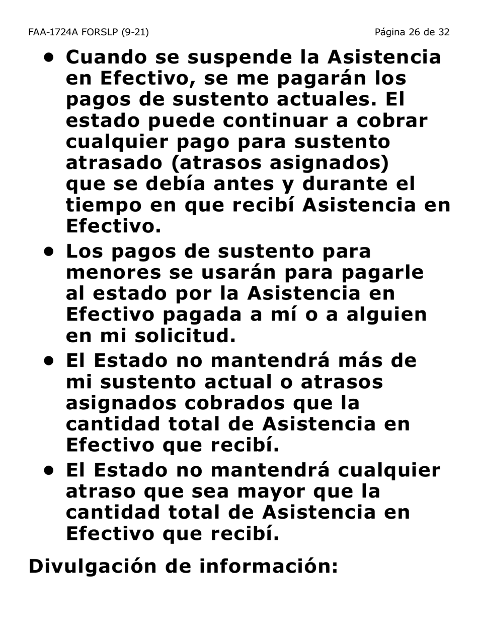 Formulario FAA-1724A-SLP Paginas De Firma De La Solicitud (Letra Grande) - Arizona (Spanish), Page 26